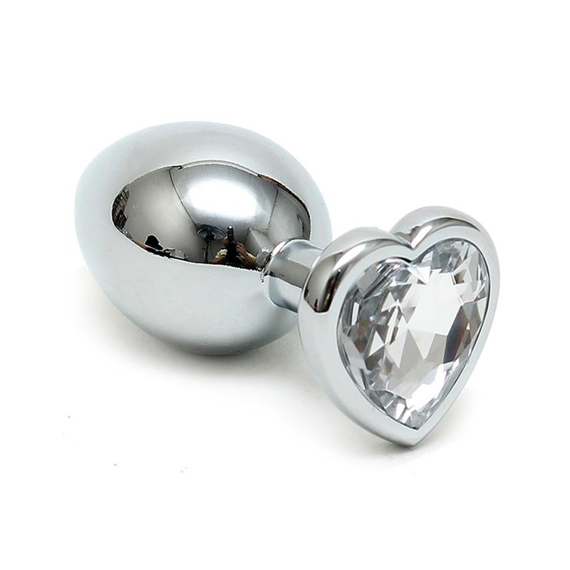 plug-anal-acero-inox-cristal-corazon-transparente Plug Anal Acero Inox Cristal Corazón Transparente - Imagen 1