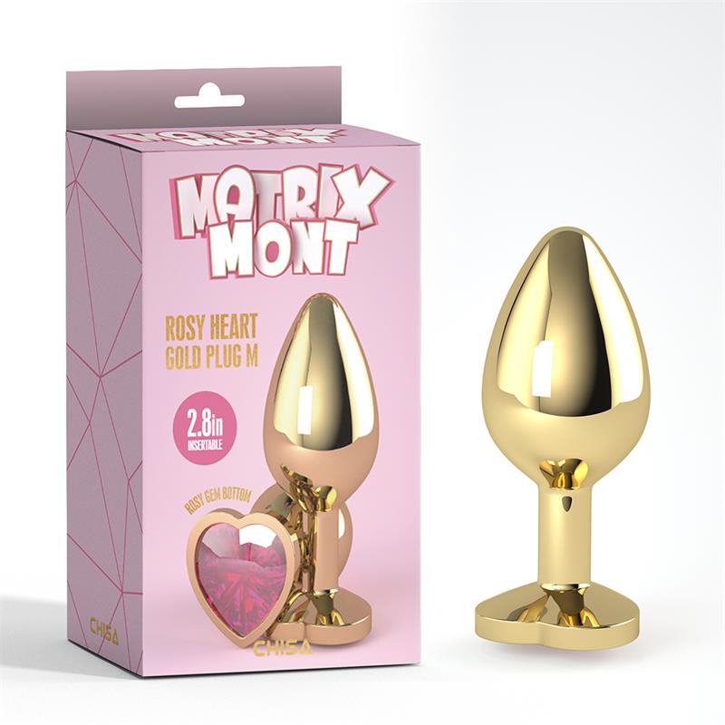 rosy-heart-plug-anal-dorado-con-joya-talla-m Rosy Heart Plug Anal dorado con Joya Talla M - Imagen 1