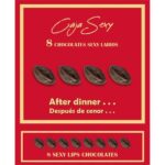 Caja roja sexy – 8 labios de chocolate negro