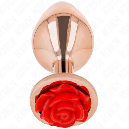 Sumérgete en un mundo de sensaciones únicas con este sofisticado plug anal metálico en color rosa metálico PLUG ANAL ORO ROSADO ROSA ROJA S - Imagen 1