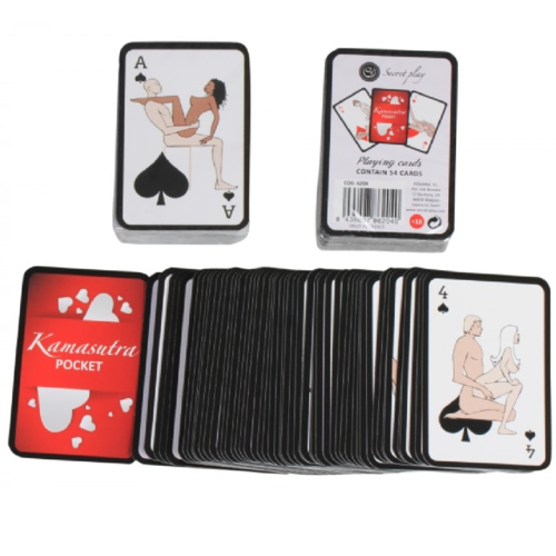 ¿Te apetece echar una partida de cartas?Seguro que has jugado a muchos de juegos de cartas diferentes Cartas Kamasutra mini – Baraja de posturas (multiidioma) - Imagen 1