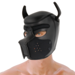 Máscara de perro de neopreno con hocico extraíble – Talla M (Darkness)